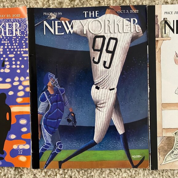3 NEW YORKER MAGAZINE 2022 Issues, OCTOBER 3, 2022 Mark Ulriksen Baseball Cover - Picture 2 of 4